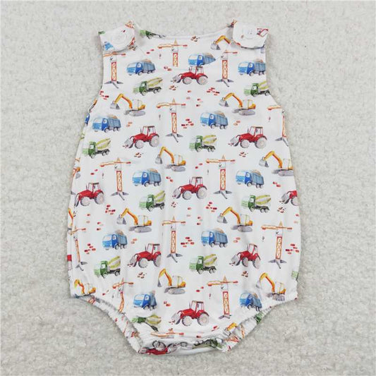 SR0602 Baby Infant Boys Construction Summer Sleeveless Rompers