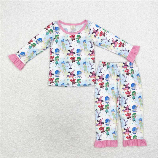 GLP1495Pink tie dye long sleeves adventure girls bamboo pajamas