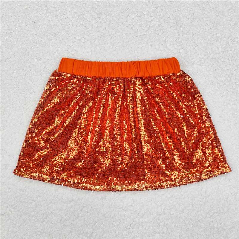 GLK0038  Baby Girls Sequin Orange Color Skirts Bottoms