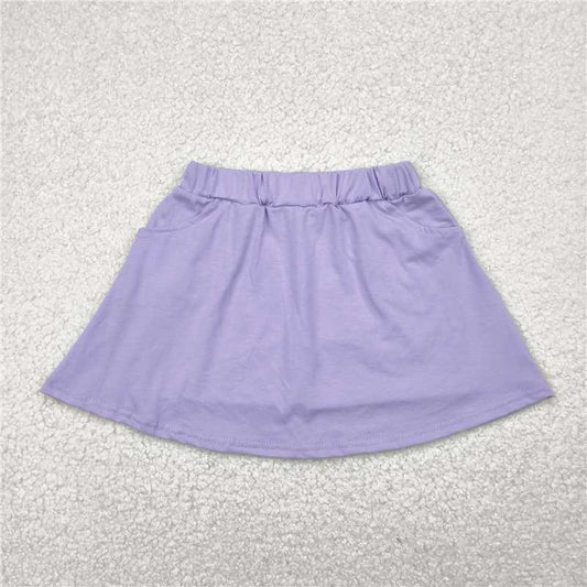 12.25 RTS NO MOQ （In stock）Matching GLK0067 Baby Girls Lavender Cotton Pocket Skorts Skirts