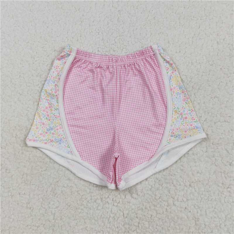 12.23 RTS NO MOQ （In stock）Matching 	SS0518 Baby Girls Pink Floral Shorts Bottoms