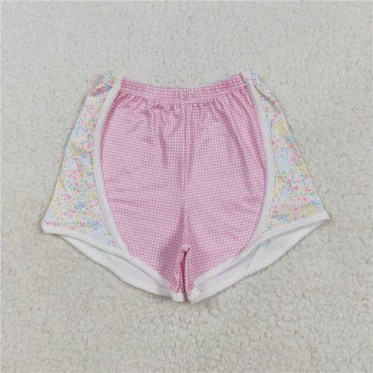 12.23 RTS NO MOQ （In stock）Matching 	SS0518 Baby Girls Pink Floral Shorts Bottoms