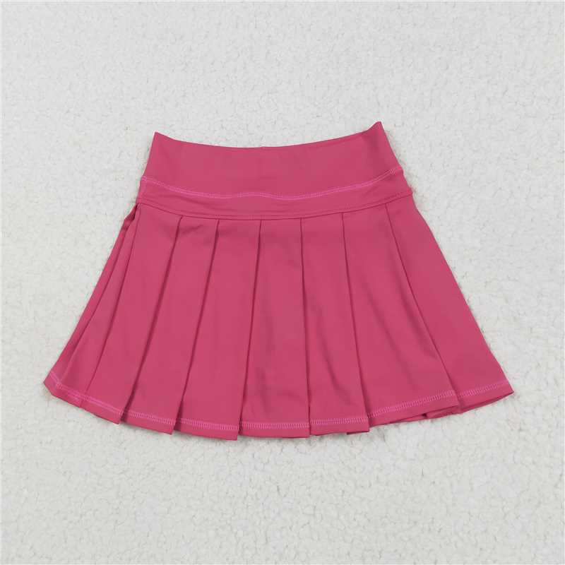 12.24 RTS NO MOQ （In stock）Matching GLK0079 Baby Girls Hot Pink Yoga Active Wear Skorts Skirts