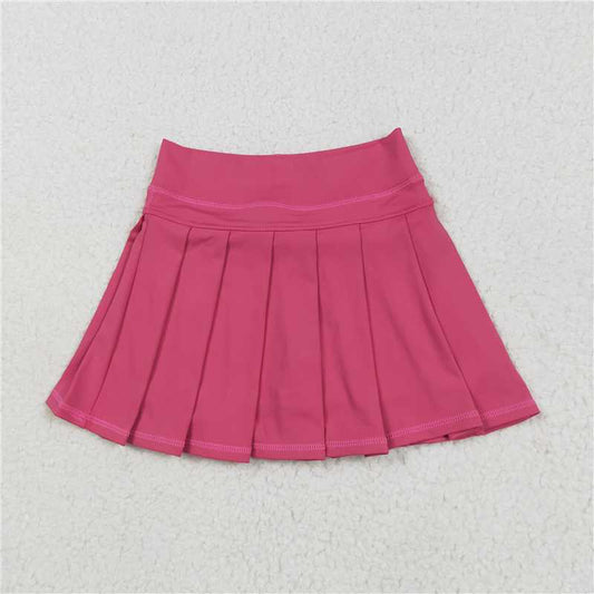 12.24 RTS NO MOQ （In stock）Matching GLK0079 Baby Girls Hot Pink Yoga Active Wear Skorts Skirts