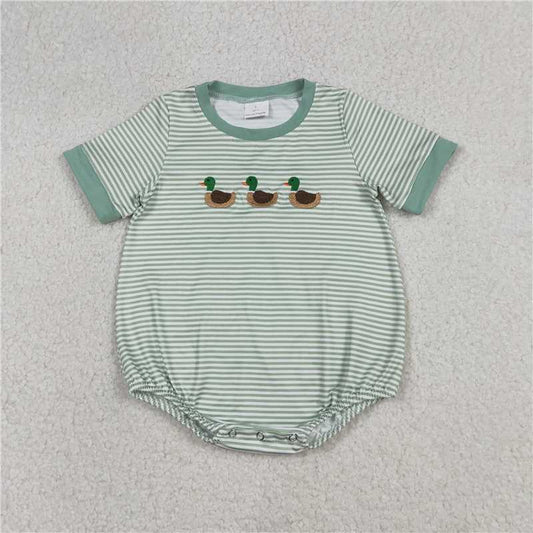 USA Warehouse (IN STOCK) SR3531 Short sleeves stripe duck baby boy summer romper