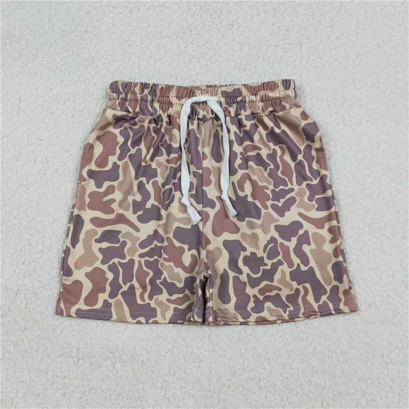 USA Warehouse (IN STOCK) SS0762 Khaki camo pockets elastic kids boys summer shorts