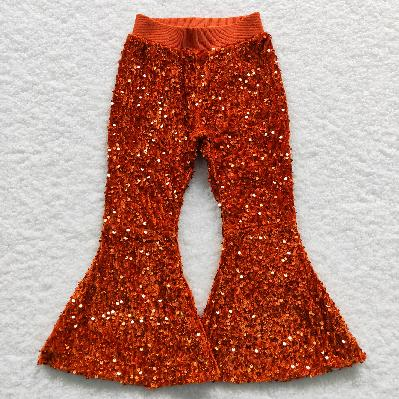 11.11 RTS Sibling 10 Colors Baby Girls Toddler Brithday Party Sequin Glitter Bell Bottom Pants