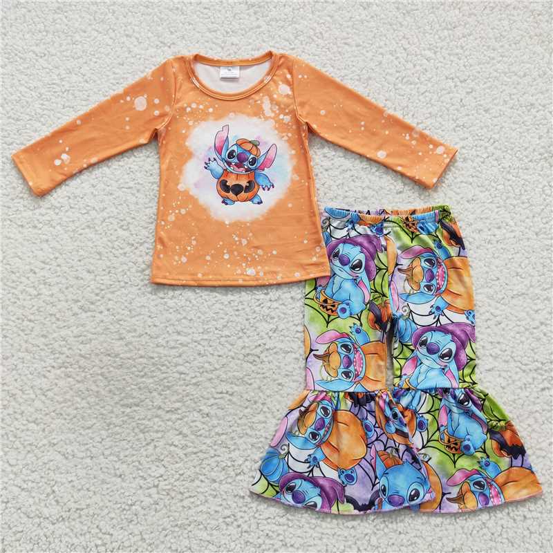 GLP0677Orange koala pumpkin top pants girls Halloween outfits