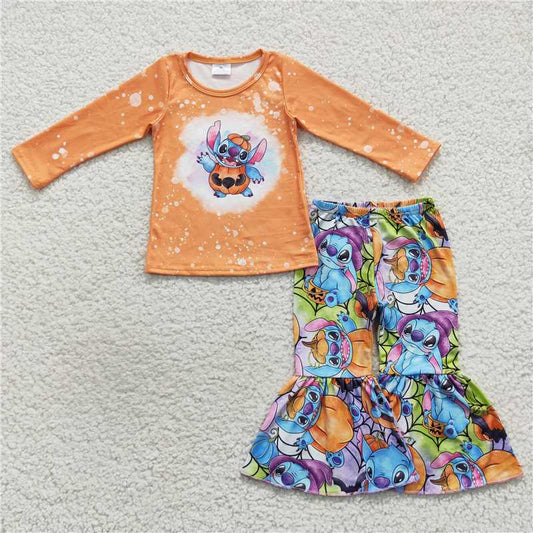 GLP0677Orange koala pumpkin top pants girls Halloween outfits