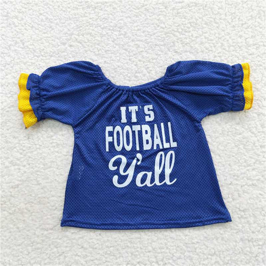 GT0273 Blue it's football y'all girls team shirt