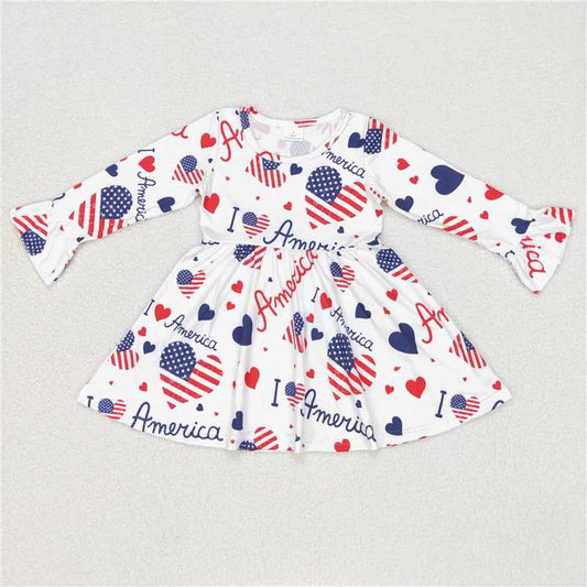 9.20 RTS NO MOQ（In stock）	G6-6-3. Baby Girls Winter Dress White long-sleeved dress with stripes, stars and hearts