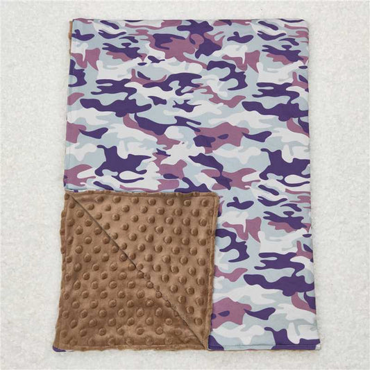 BL0076  Baby Kids Camo Brown Minky Blankets