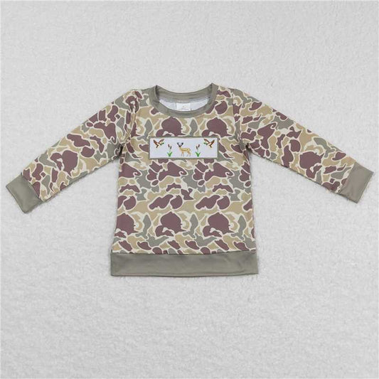 BT0378 Baby Boys Camo Deer Duck Hunting Long Sleeve Shirts Tops