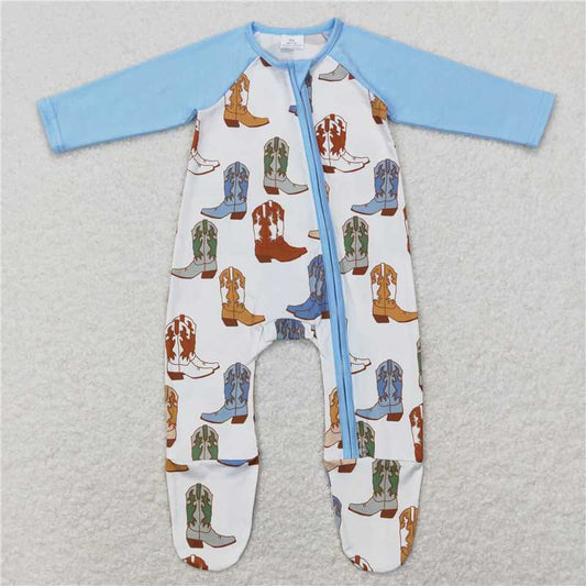 RTS LR0853 Boots blue and white zip-up long-sleeved jumpsuit