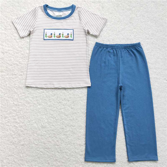 BSPO0305  Baby Boys Duck Short Sleeve Shirt Pants Clothes Sets