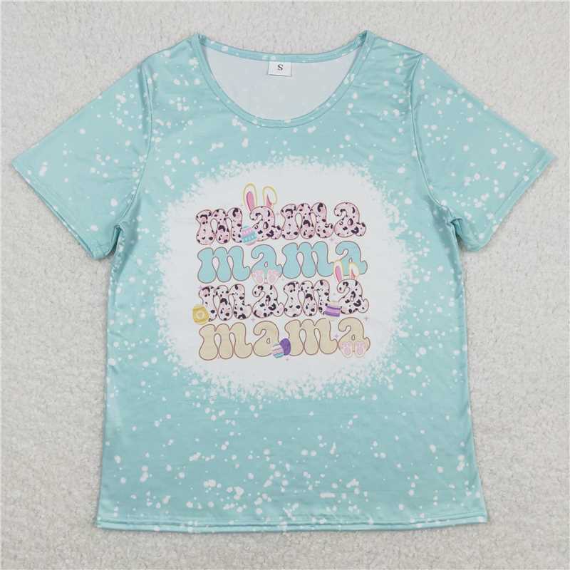 GT0449  Adult Women Aqua Mama Easter Rabbit Tee Shirts Tops