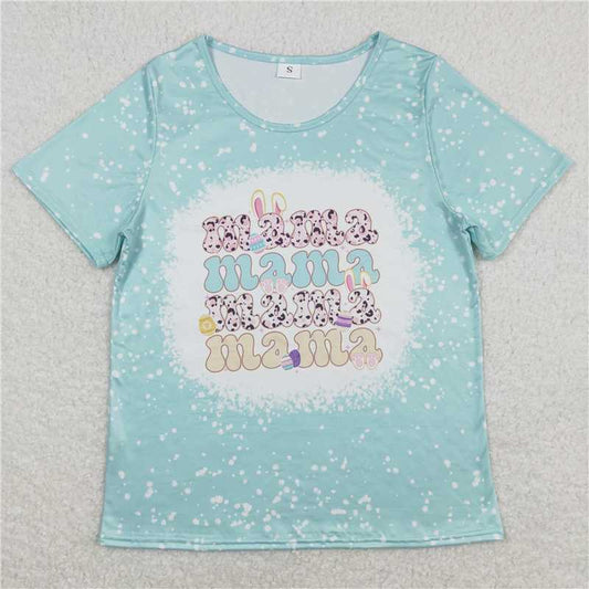 GT0449  Adult Women Aqua Mama Easter Rabbit Tee Shirts Tops