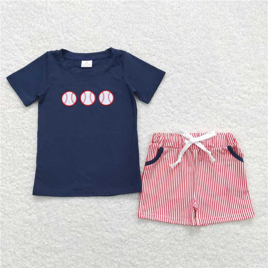BSSO0351 Baby Boys Baseball Sleeveless Shirts Tops Shorts Outfits Clothes Sets