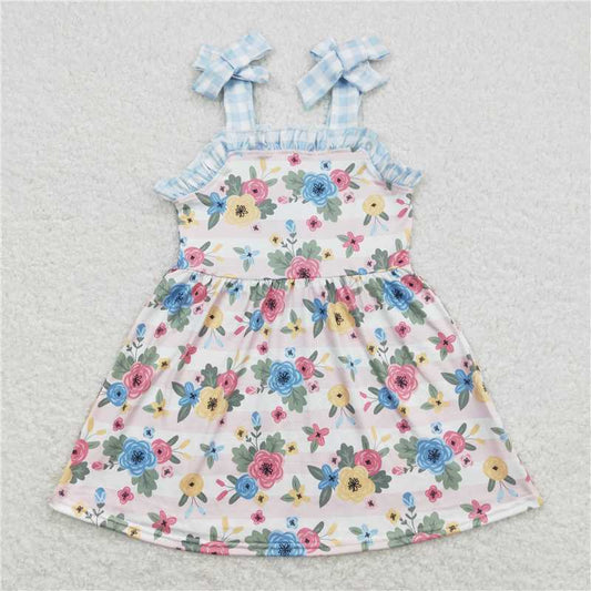 GSD0803  Baby Girls Pink Stripes Flowers Sister Sibling Designs Clothes Sets