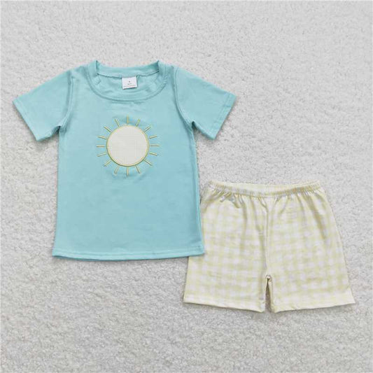 BSSO0614 Baby Boys Sunshine Shirt Shorts Summer Brother Rompers Outfits Clothes Sets