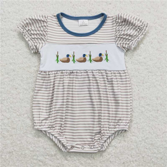 SR0987  Baby Boys Girls Duck Short Sleeve Shirt Pants Rompers Sibling Clothes Sets
