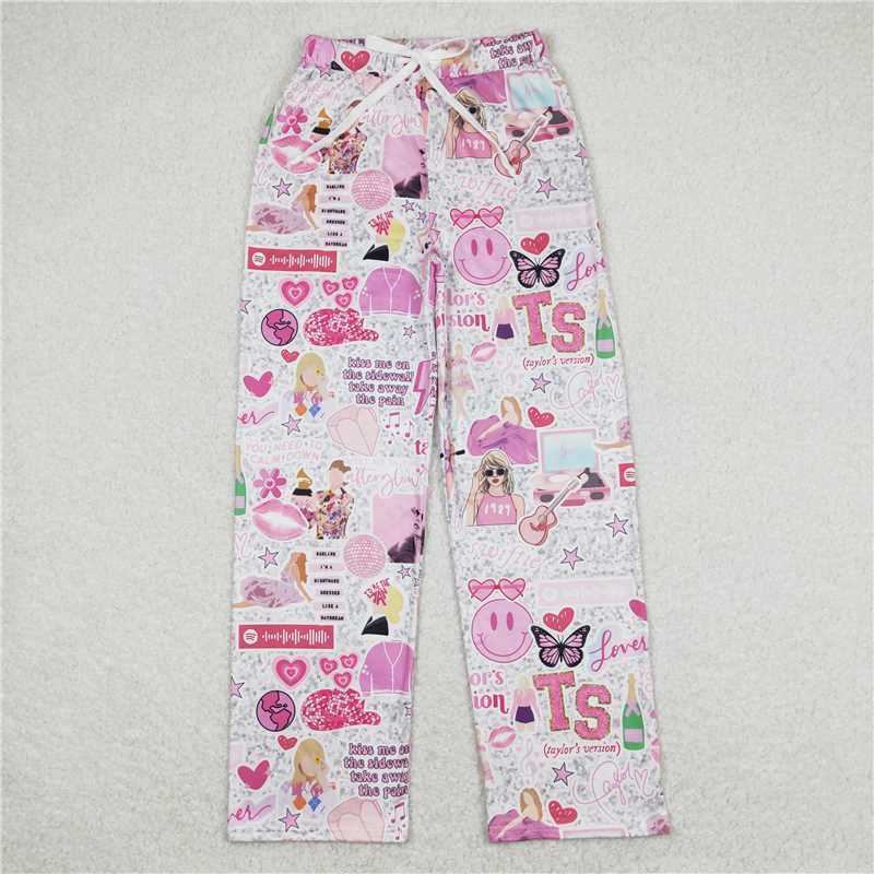 P0454  Adult Women Pink Singer Bottom Pants Pajamas
