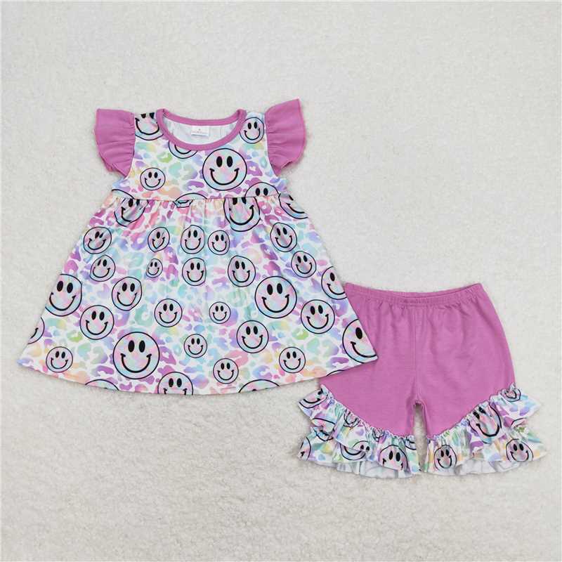 Baby Girls Baseball Sleeveless Tunic Tops Ruffle Shorts Outfits Clothes Sets