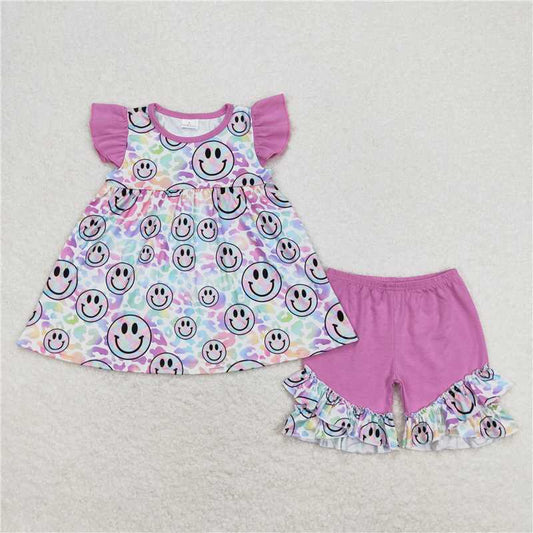 Baby Girls Baseball Sleeveless Tunic Tops Ruffle Shorts Outfits Clothes Sets