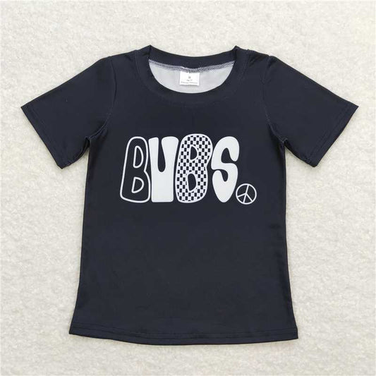 BT0617  RTS NO MOQ Baby Boys Summer Tops Baby Boys Black Bubs Short Sleeve Tee Shirts Tops