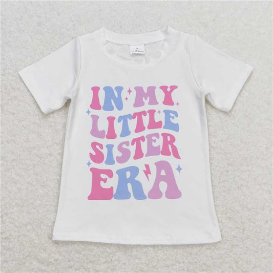 GT0557 Baby Girls Summer Ser Im My Lil Sis Era Short Sleeve T-shirt Top