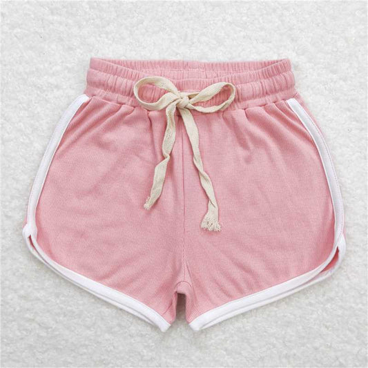 SS0291  Pink cotton kids girls summer shorts