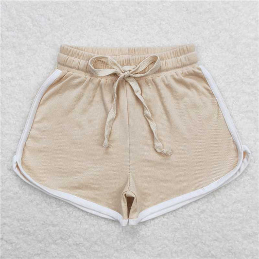 SS0295  Baby Girls Light Brown Color Summer Sports Design Shorts