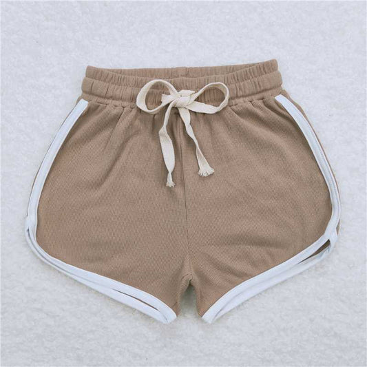 SS0294  Baby Girls Brown Color Summer Sports Design Shorts