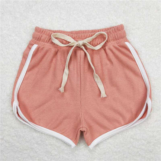 SS0288  Baby Girls Coral Color Summer Sports Design Shorts