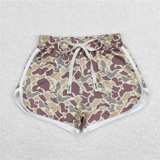 SS0176  Baby Girls Green Camo Summer Shorts