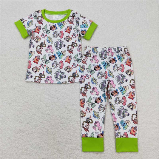 BSPO0321 Baby Boys Toys Green Shirts Pants Pajamas Clothes Sets
