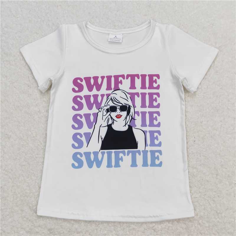 GT0550 Baby Girls Summer Swiffie Short Sleeve T-shirt Top