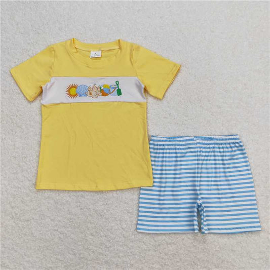 BSSO0397 Baby Boys Beach Play Summer Shirt Tops Shorts Outfits Clothes Sets