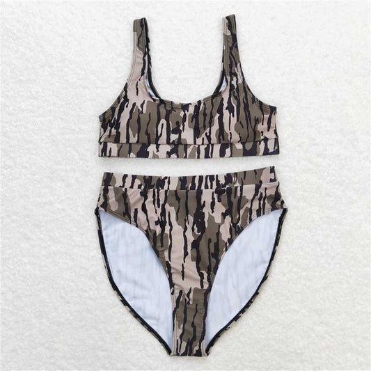 S0322  Baby Girls Boys Camo Family Sibling Swimsuits