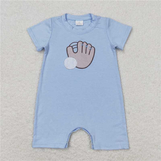 SR1214 Baby Kids Baseball Summer Embroidery Sibling Rompers Clothes Sets