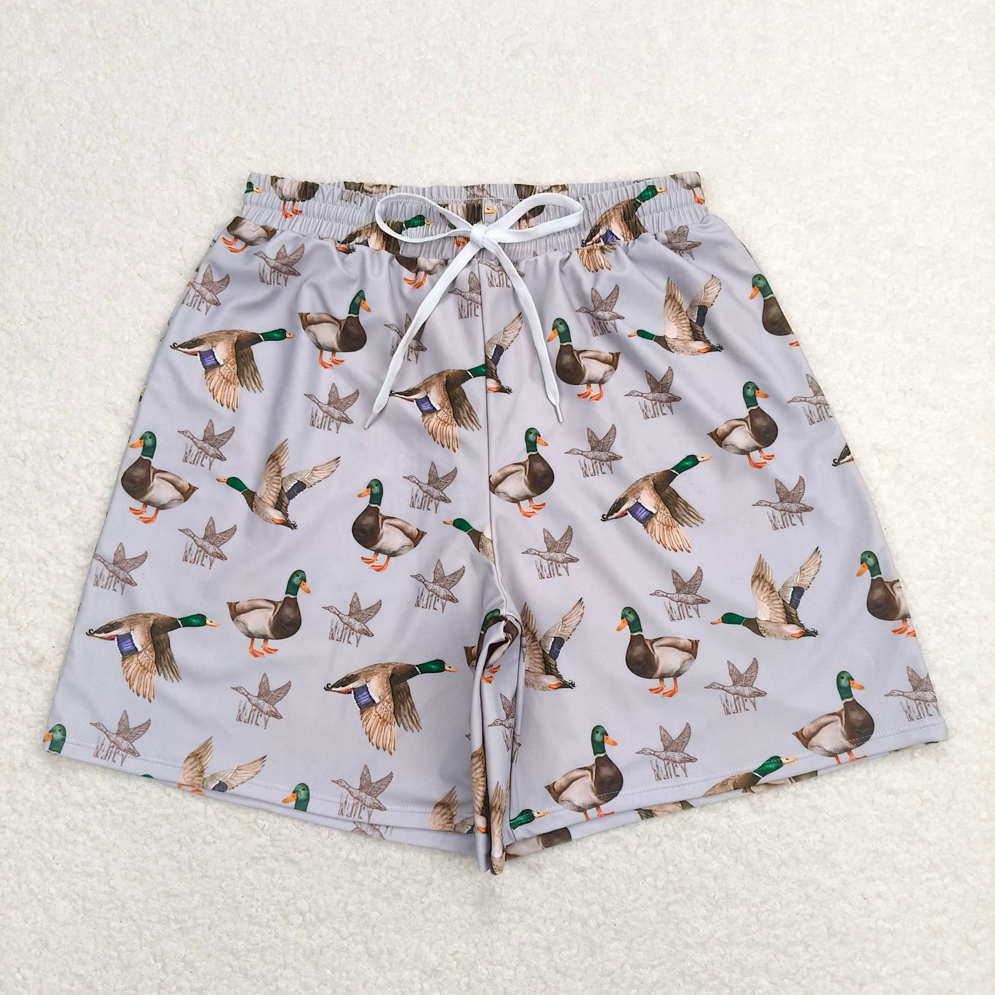 USA Warehouse (IN STOCK) S0429 Grey duck adult men summer swim shorts