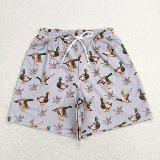 USA Warehouse (IN STOCK) S0429 Grey duck adult men summer swim shorts