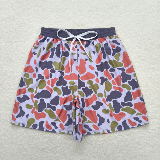 S0402 Adult Man Green Grey Camo Bottom Trunk Shorts Swimwear