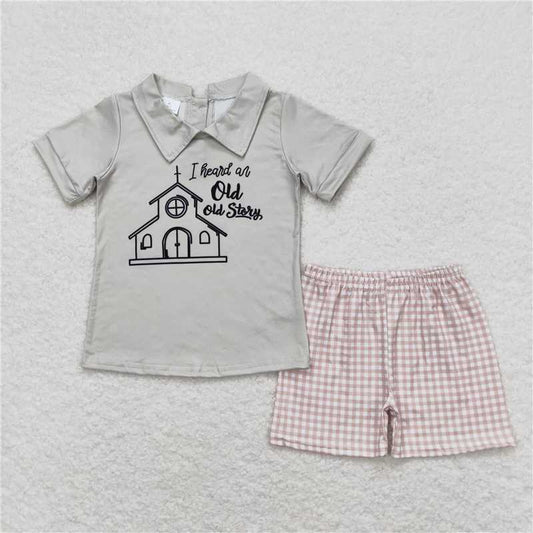BSSO0742 Baby Boys Old Story Tee Shirts Tops Shorts Clothes Sets