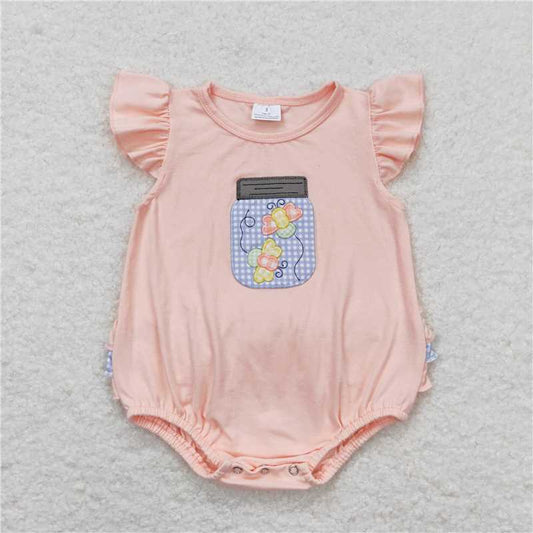 SR1112 RTS NO MOQ Baby Girls Summer Rompers Baby Infant Girls Butterfly Flutter Sleeve Rompers