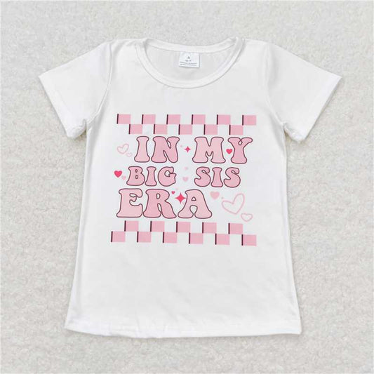 GT0556 RTS NO MOQ Baby Girls Summer Tops Baby Girls Summer Ser Im My Big Sis Era Short Sleeve T-shirt Top