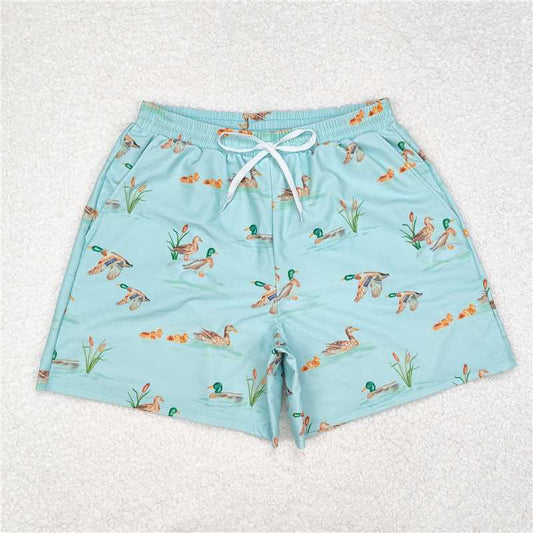 USA Warehouse (IN STOCK) S0428 Green duck adult men summer swim shorts