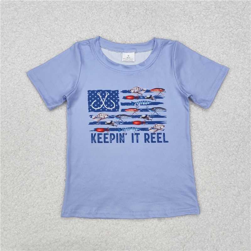 BT0873  Baby Boys Fishing Keepin it Reel Short Sleeve Tops