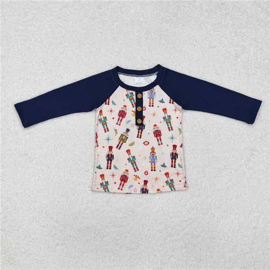 BT0915 Baby Boys Christmas Soldier Long Sleeve Raglan Tops