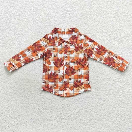 BT0255 Baby Boys Turkey Long Sleeve Shirts Pullover Tops